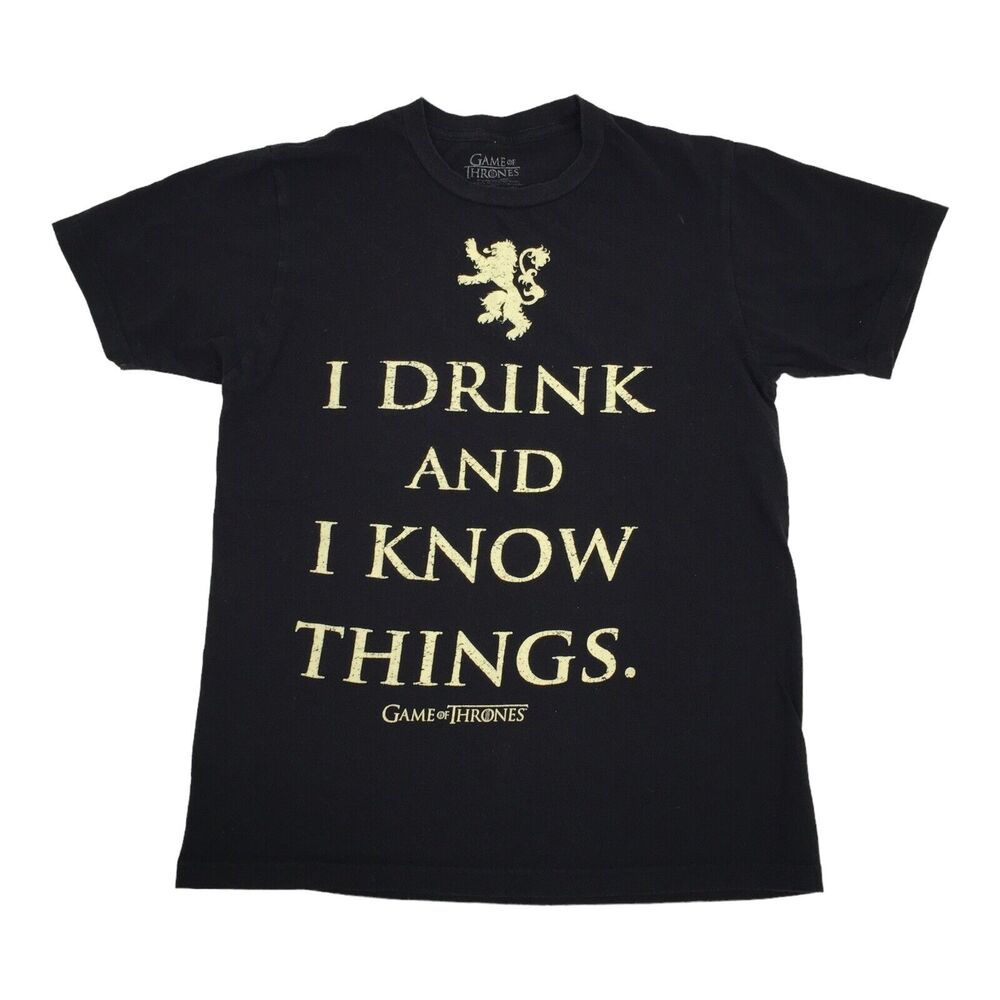 Game of Thorns I Drink and Thoen Short Sleeve T-Shirts Small Black Tv Promo S